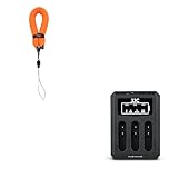 JJC Waterproof Camera Float Strap & DB-110 USB Multi-Slot Battery Charger for Olympus TG-7 TG7 TG-6 TG6 TG-5 TG5 TG-4 TG4 TG-3 TG3 TG-2 TG2 TG-1 TG1 Cameras