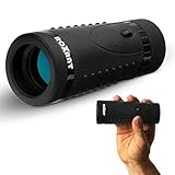 Authentic ROXANT Grip Scope High Definition Wide View Monocular - with Retractable Eyepiece and Fully Multi Coated Optical Glass Lens + Bak4 Prism. Comes with Cleaning Cloth, Case & Neck Strap, Black