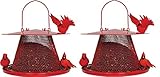 No/No Red Cardinal Bird Feeder C00322 Pack-2