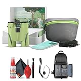 Swarovski My Junior Binoculars for Kids in Jungle Green Bundle Including Backpack, Carry Case for Binoculars, Nature Notes Notebook, Full Cleaning Kit, Lens Cap Keeper, and More