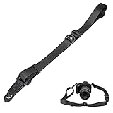 Sunicon Camera Strap, Adjustable Camera Neck Strap Crossbody Sling Strap Wrist Strap Convertible with Metal Ring for Canon Nikon Sony Fujifilm Olympus Pentax DSLR SLR Cameras,Black