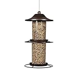 Perky-Pet 325SCOMBO-1SR Large 2-Tier Outdoor Panorama Wild Bird Feeder with Hanging Hook - 4.5 lb Seed Capacity