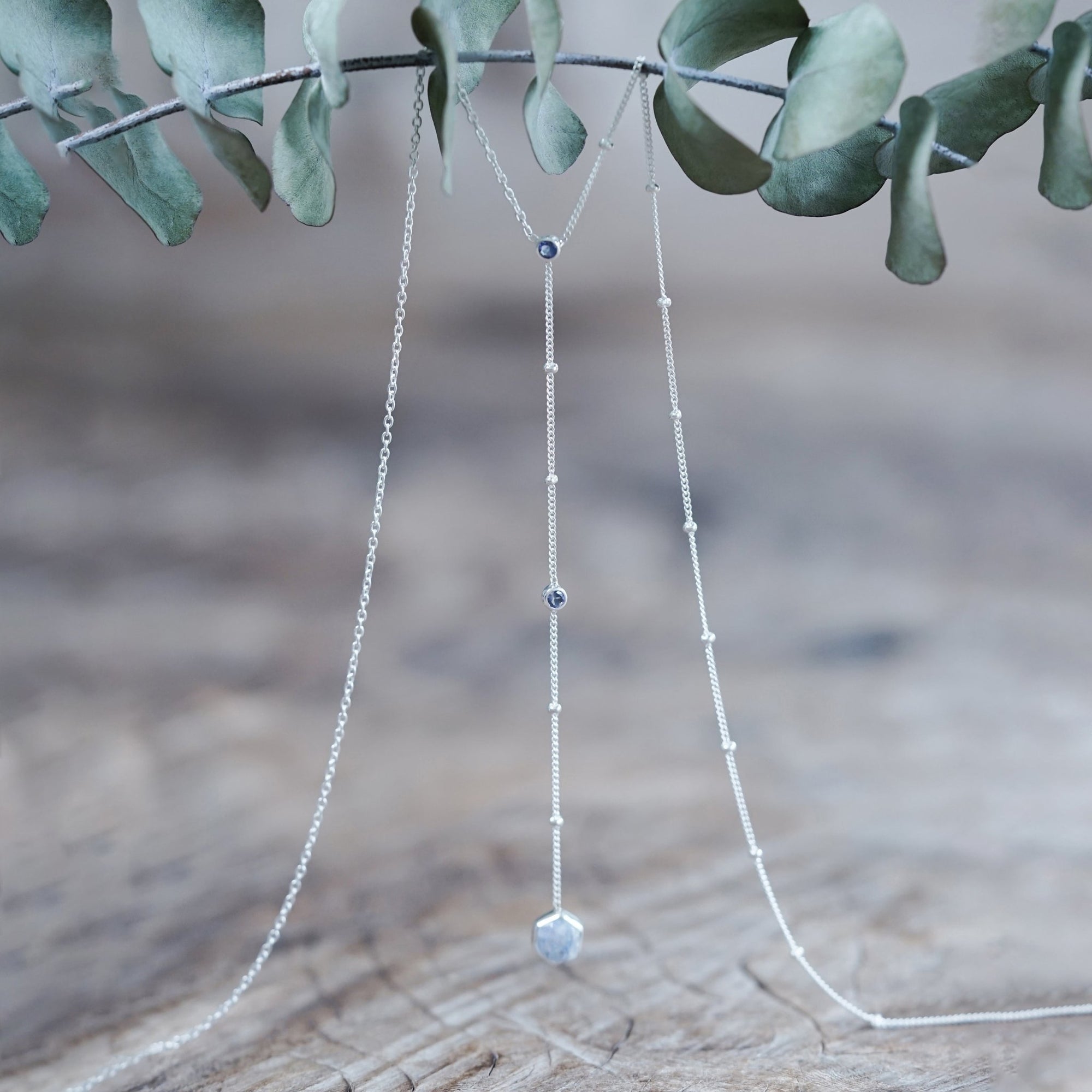 Day Constellation Moonstone and Iolite Necklace - Gardens of the Sun | Ethical Jewelry