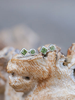 Double Green Tourmaline Earrings