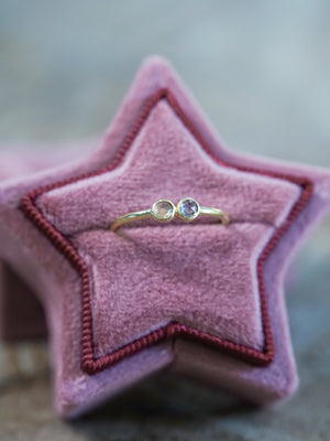 Double Rose Cut Sapphire Ring in Ethical Gold