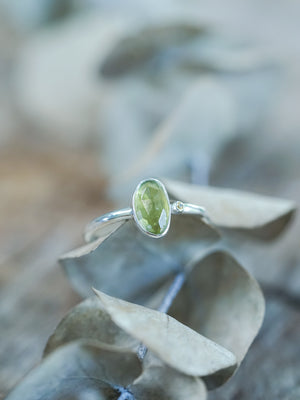 Peridot and Sapphire Ring - Gardens of the Sun | Ethical Jewelry