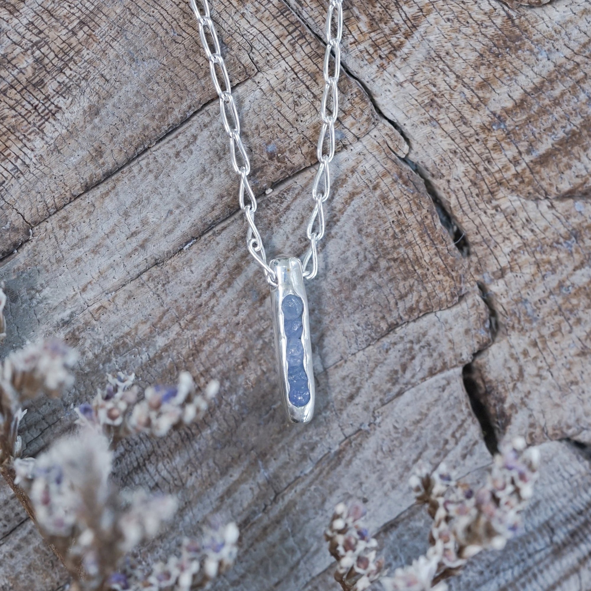 Rough Tanzanite Necklace with Hidden Gems - Gardens of the Sun | Ethical Jewelry
