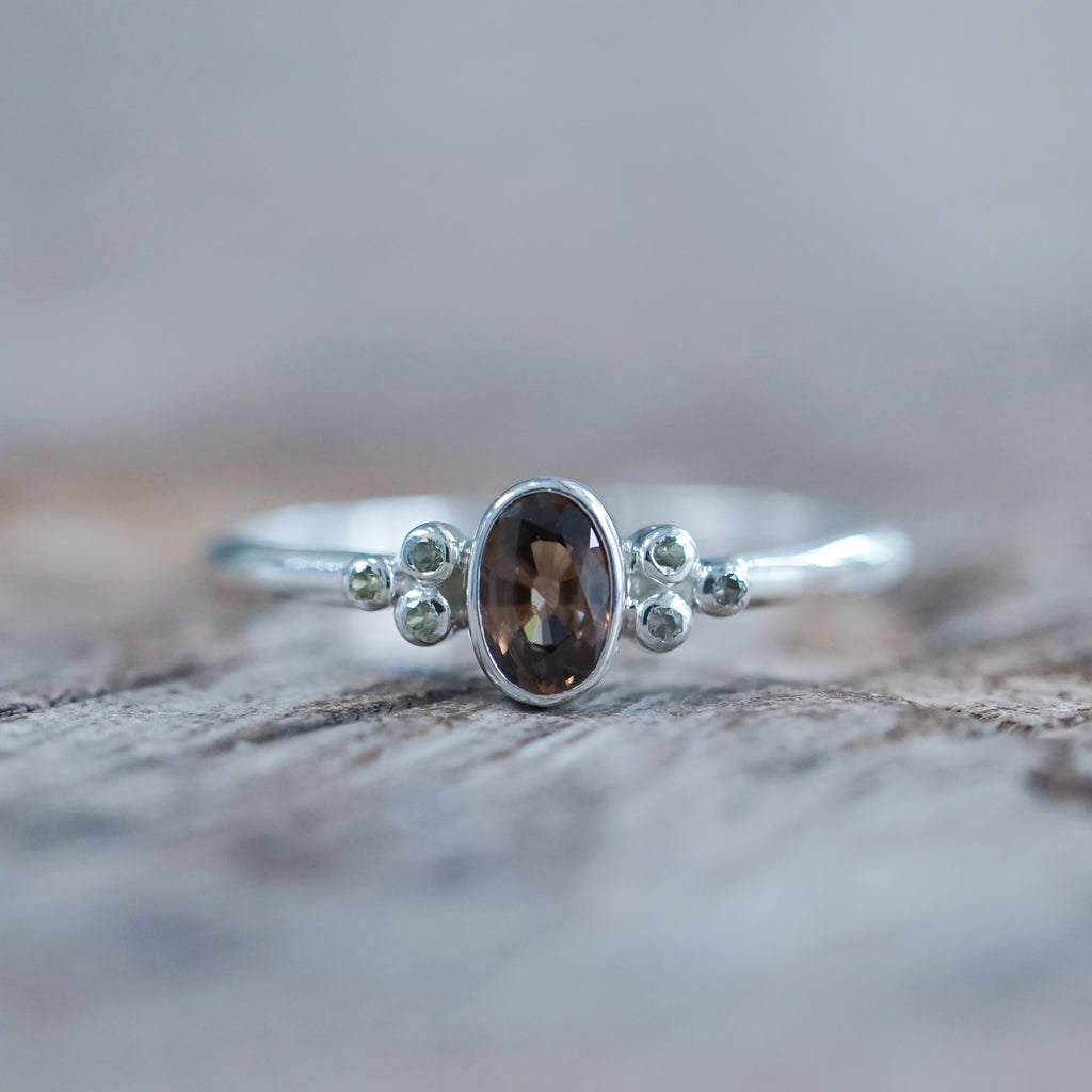 Zircon and Sapphire Ring - Gardens of the Sun | Ethical Jewelry